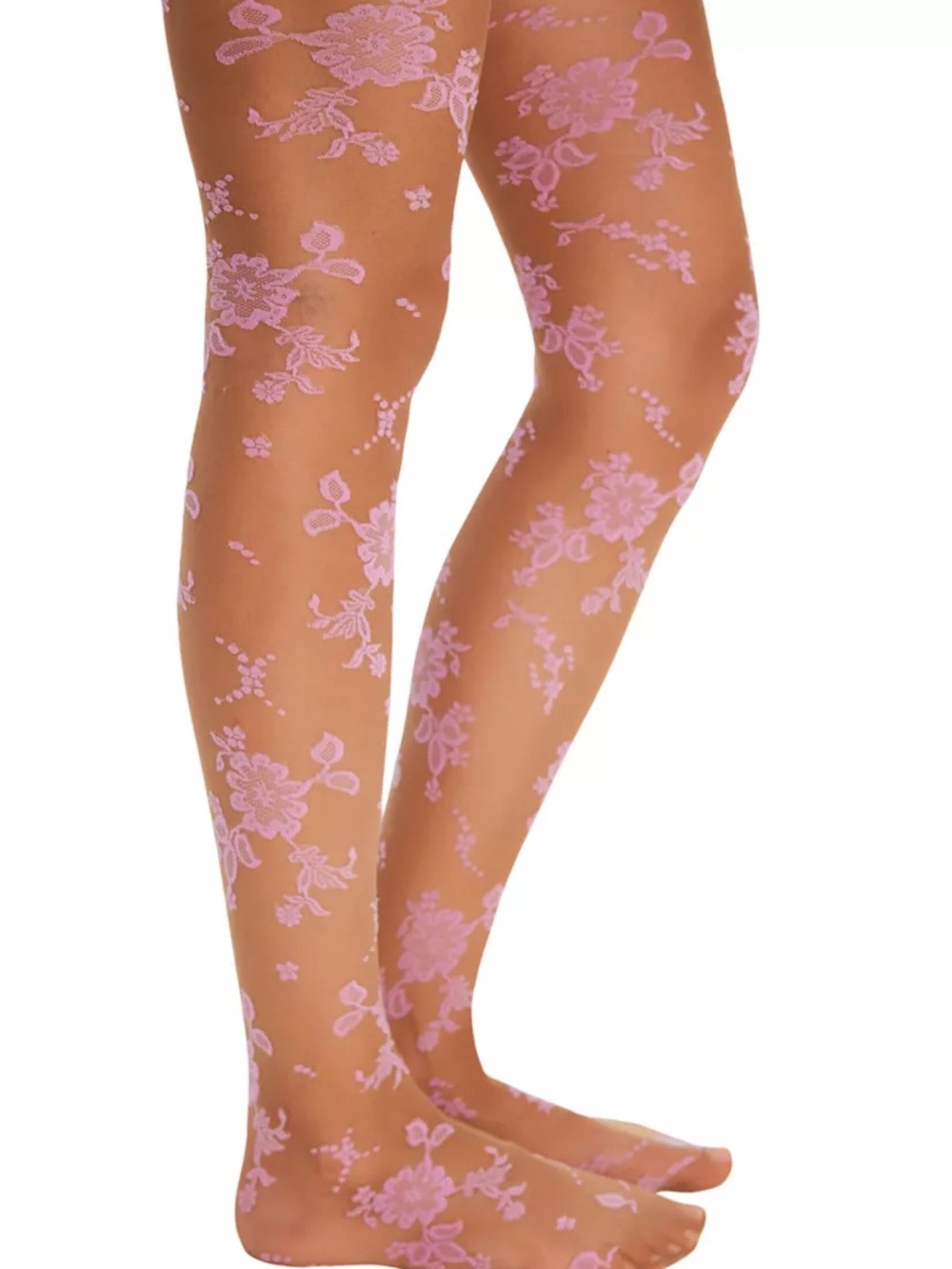 Free People Flocked Floral Tights - Picture 3 of 4